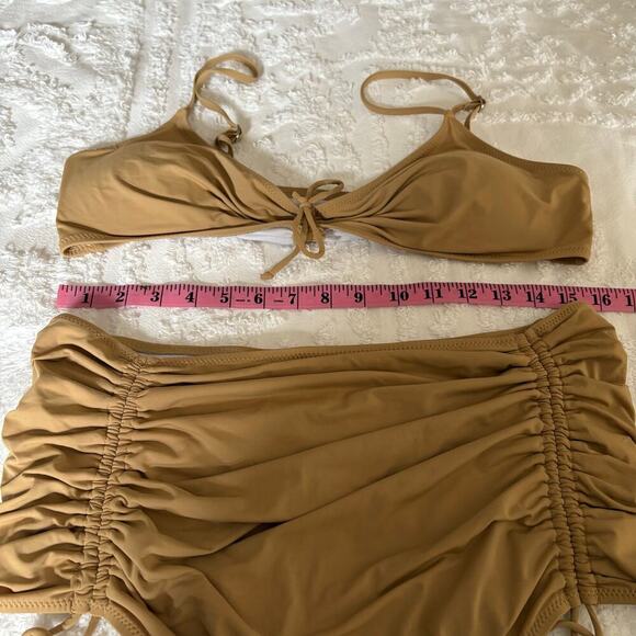 FASHION NOVA High Rise 2 PIECE BATHING SUIT Nude Sz 2X Sexy Resort Beach Coastal - Picture 9 of 9